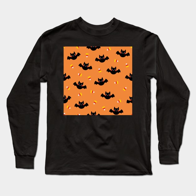 Bat pattern - Halloween Long Sleeve T-Shirt by Nikamii